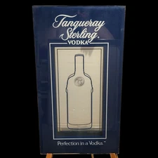 VINTAGE Tanqueray Sterling Vodka Large Advertising Wall Bar Mirror Shadowbox