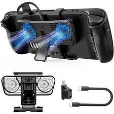 Cooling Stand with LED for Switch OLED  Steam Deck, Dual Fan 3-Speed