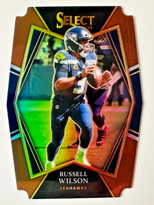 2021 Panini Select Russell Wilson Die Cut BRONZE Prizm Card SP #/199 Seahawks!