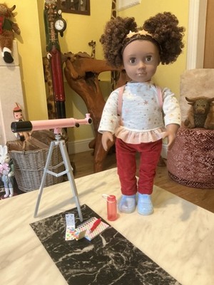 Our Generation Puppe Tanisha im Sternenbeobachtung Outfit mit Teleskop ''Tadellos''