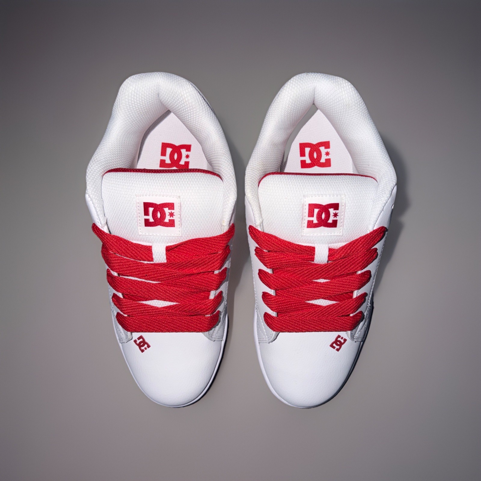 New Men’s DC Court Graffik Shoe White / Red Skateboarding Low Top Shoes Size 10