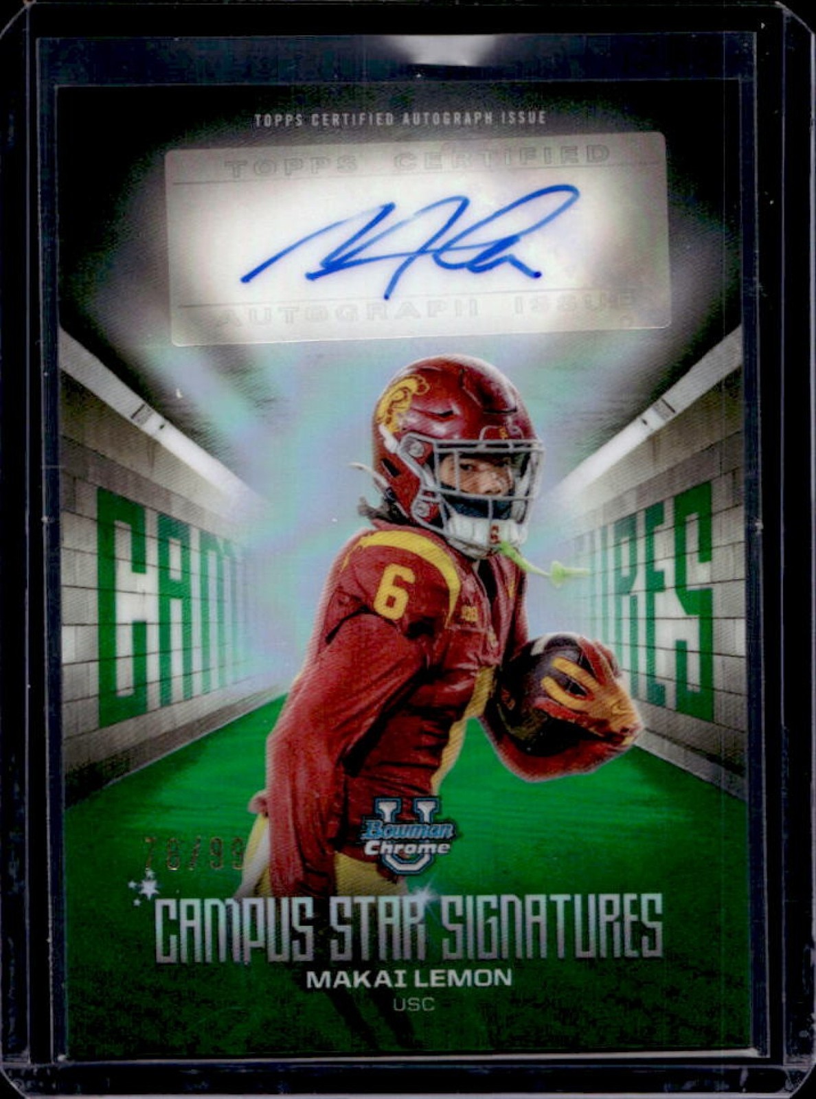 2025 Bowman Chrome U Makai Lemon Campus Star Signature Green Refractor Auto #/99