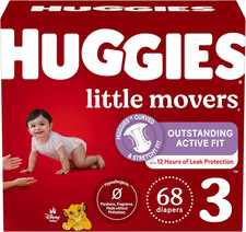 Size 3 Diapers, Little Movers Baby Diapers, Size 3 16-28 Lbs , 68 Count