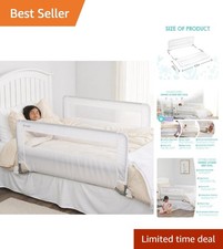 Double Sided Toddler Bed Rail Guard 43 Inches White Two Pack