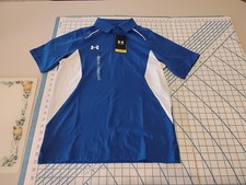 MENS SMALL ROYAL BLUE/WHITE UNDER ARMOUR POLO SHIRT - NWT