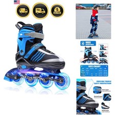Adjustable Inline Skates Boys Ages 4-16, Roller Skates for Girls Kids Ages 5-...