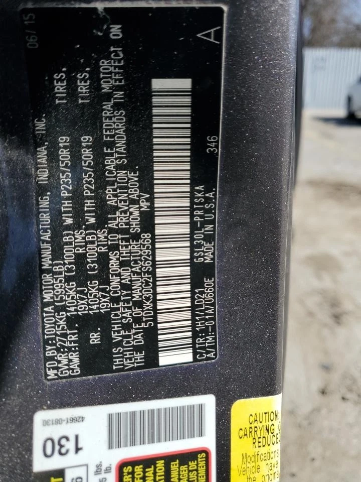 2015 Toyota Sienna Front Left Driver Door Panel Trim Black Used OEM 422147 Foto 4 de 4