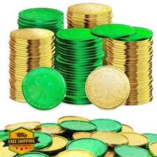 AMS 260pc St. Patrick's Day Shamrock Gold Coins Lucky Party Decor