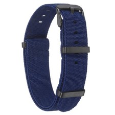 Elastic Nylon Watch Band 18mm Waterproof One Piece Watch Strap, Blue