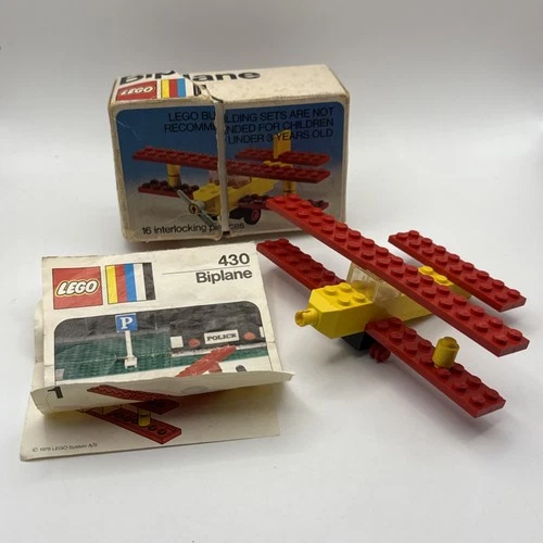 LEGO LEGOLAND: Biplane (430) Vintage 1975 Incomplete With Box & Instructions