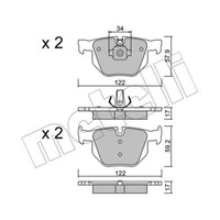 Metelli BremsbeläGe Bremsbelegsatz Hinten System Ate - Teves FüR BMW X5 X6