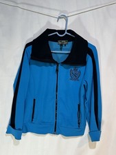 LRL Ralph Lauren Active Large Women's Full Zip Jacket Blue Cotton Poly Blend