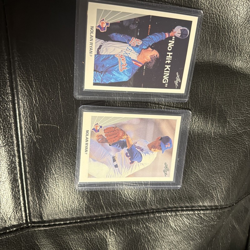 1990 Leaf #265 & #21 Nolan Ryan . Two card lot