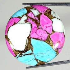 38.30Cts Cotton Candy Pink Copper Turquoise Round Cabochon Loose Gemstone