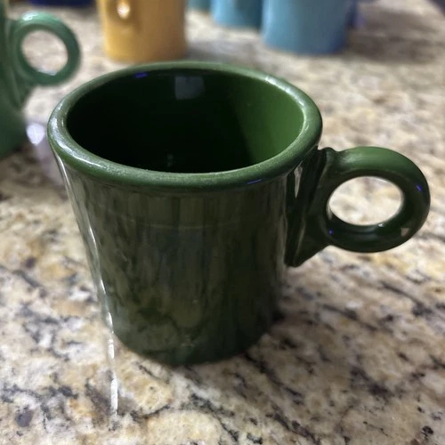 Fiestaware Vintage Tom And Jerry  Coffee Mug Fiesta Forest Green READ!