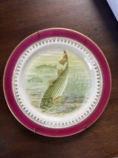 Vintage Austrian Fish Motif Porcelain Plate Trout Ugly Chic Old Money Fisherman