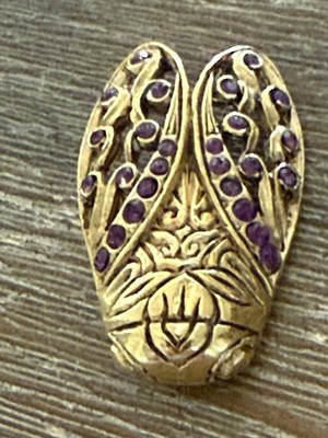 VTG France  Rene' Gouin cicada Brooch Pin Gold Plated/Gold Tone 1.5''