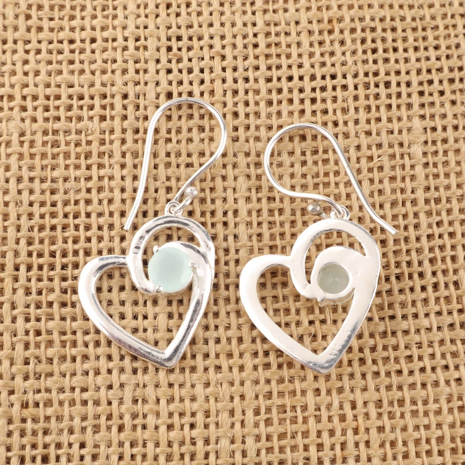 Orecchini gioielli fatti a mano in argento sterling 925 con pietre preziose c... - Immagine 2 di 4