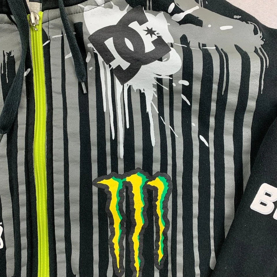 DC Shoes Ken Block Hombres Suéter XL Negro Cremallera Completa Sudadera con Capucha Monster Ford Rally Race Foto 4 de 4