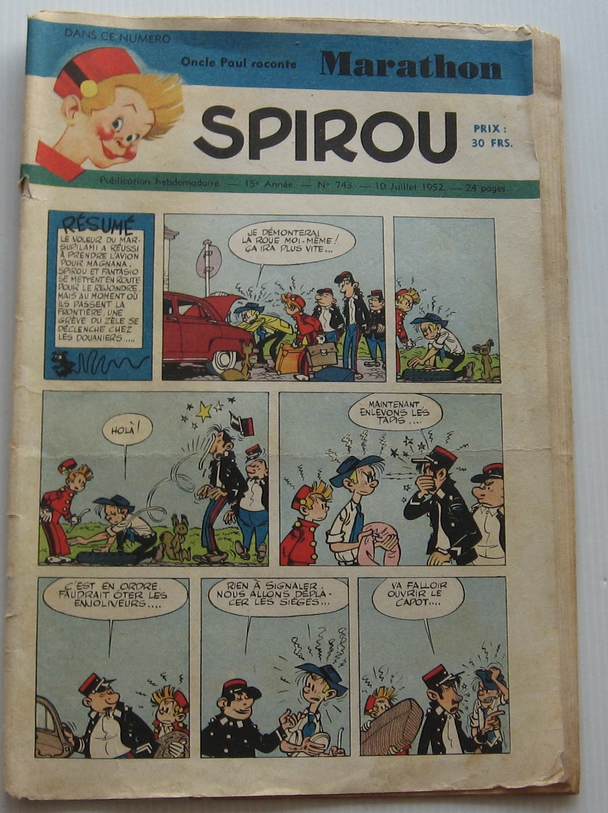 Journal Spirou No. 743 Lucky Luke / Buck Danny / Marathon/Towhead Mint Correct