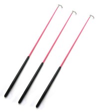 3 High Quality Gymnastic batons 20 inch Pink Rod Black Handle - No Ribbons