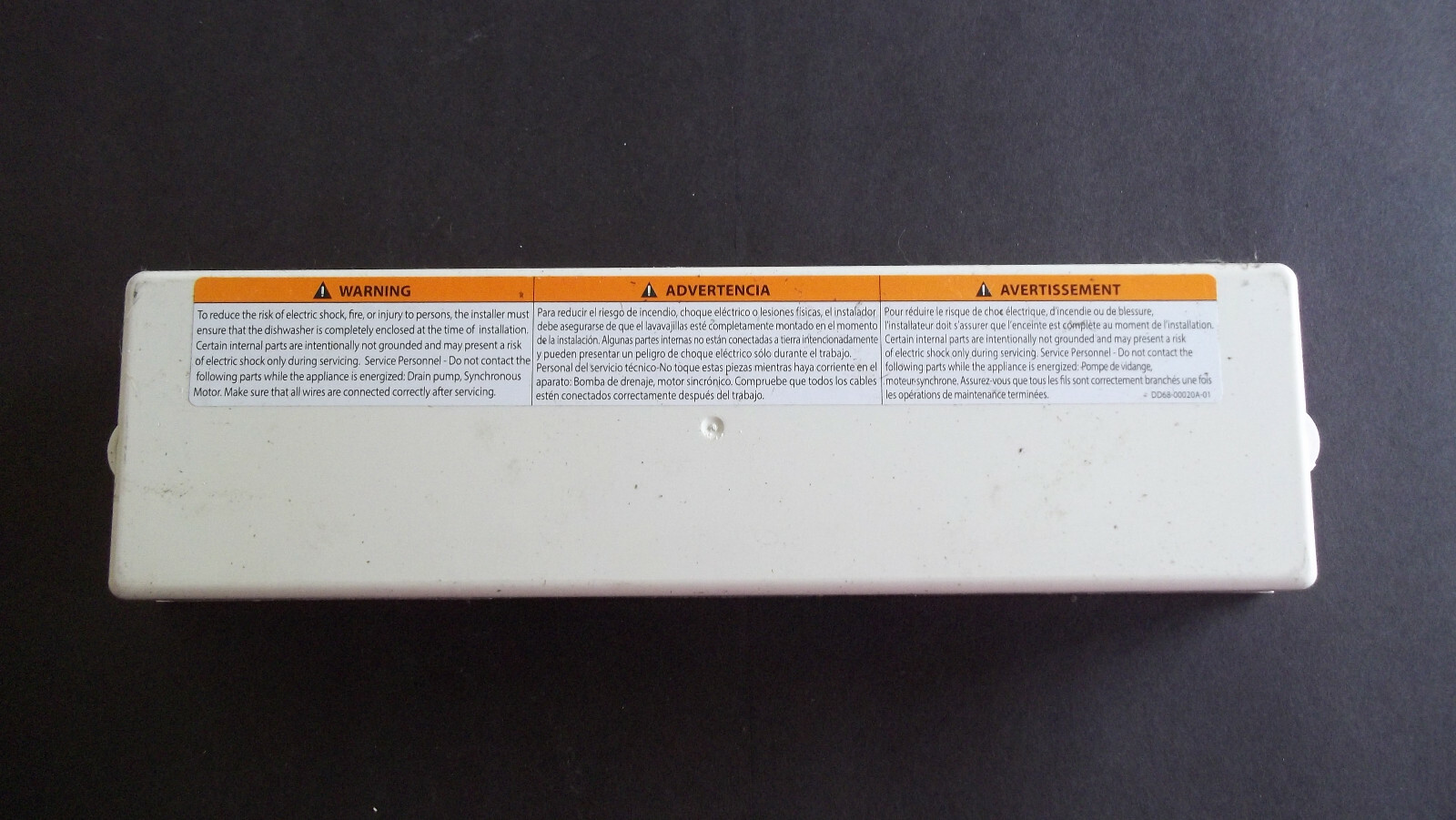 Samsung Dishwasher Model DW80J3020US/AA Control Cover DD6300098A eBay