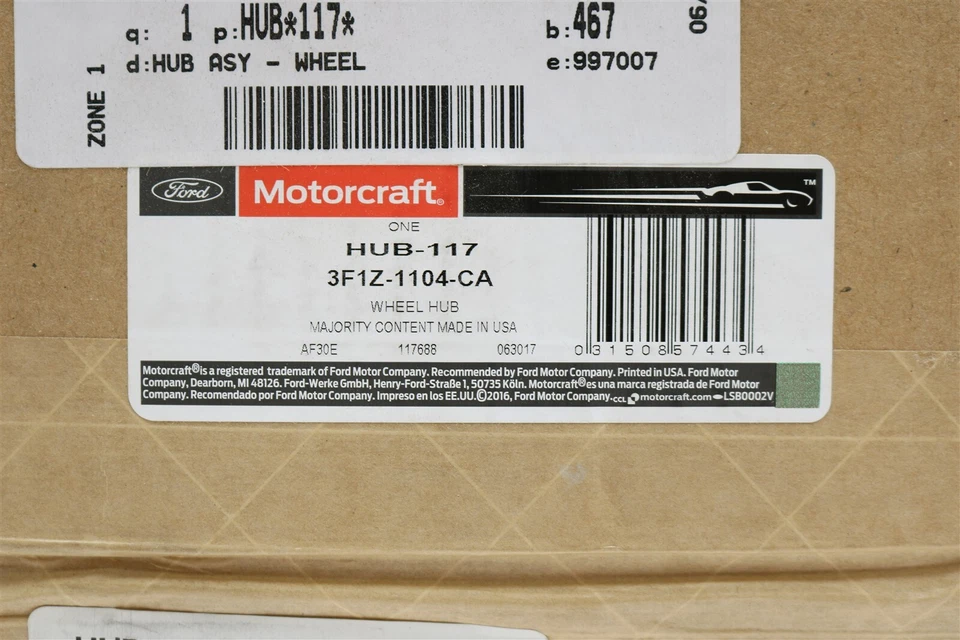 NUEVO cojinete de rueda y buje trasero Motorcraft HUB-117 Ford Taurus sedán vagón 2004-07 Foto 2 de 4