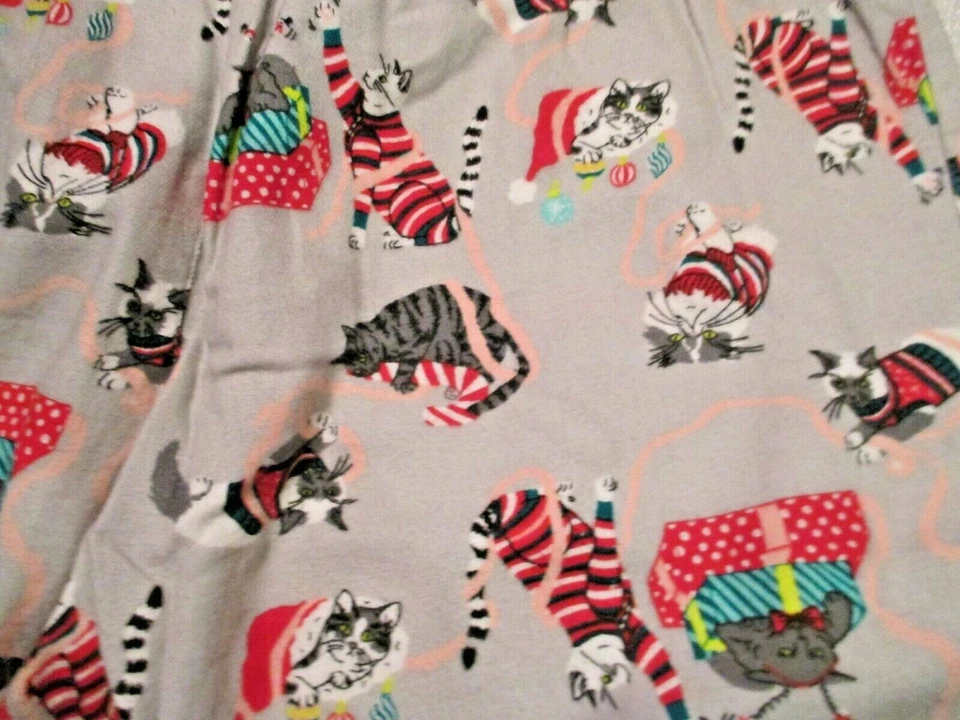 Old Navy Adult Women Ladies Sleep Lounge Flannel Pants Christmas Cats Sz M 8-10 - Image 3 of 3