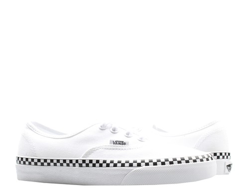 vans authentic check foxing white trainers
