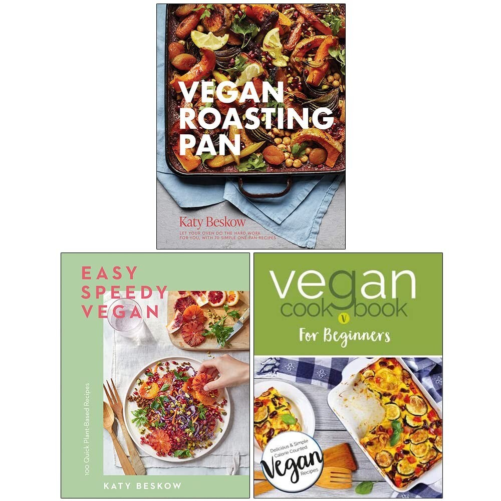 Vegan Roasting Pan, Easy Speedy Vegan, Vegan Cookbook For Beginners 3 Books Set