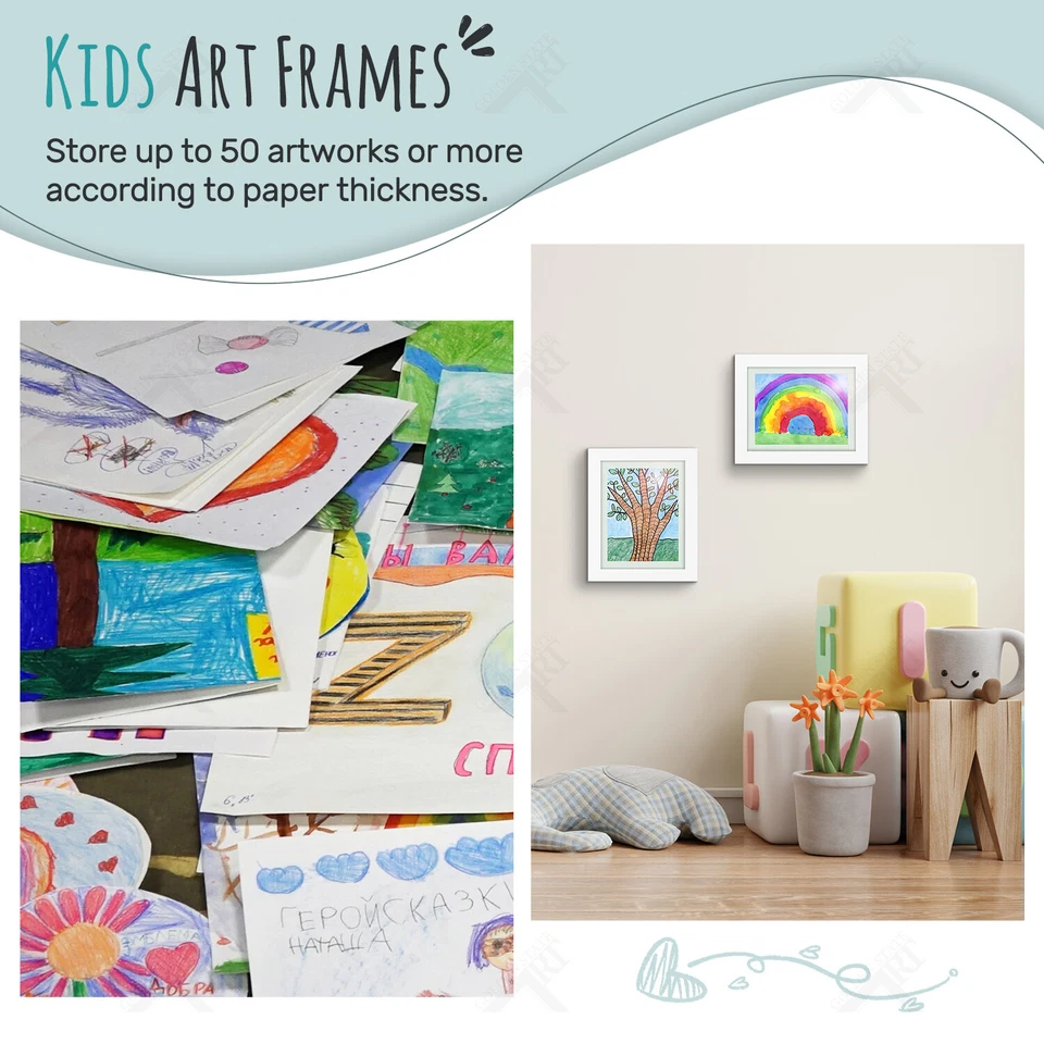 8.5x11 Kids Art Frames Front Opening Holds, Kids Artwork Frames Changeable - Image 3 of 4