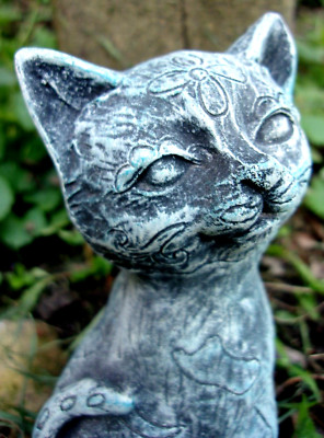 Skeleton cat latex mold 5''H x 2.5''W plaster concrete cement day of dead mould