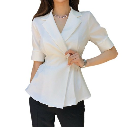 Women Designer Short Sleeve Blazer Suit 