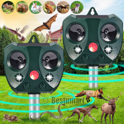 Potente Ultrasónico Solar Ahuyentador De Animales Repelente Para Perros Mapache