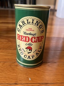 Carling’s Red Cap Ale Beer Can Bottom Opened Vintage Natick Massachusetts