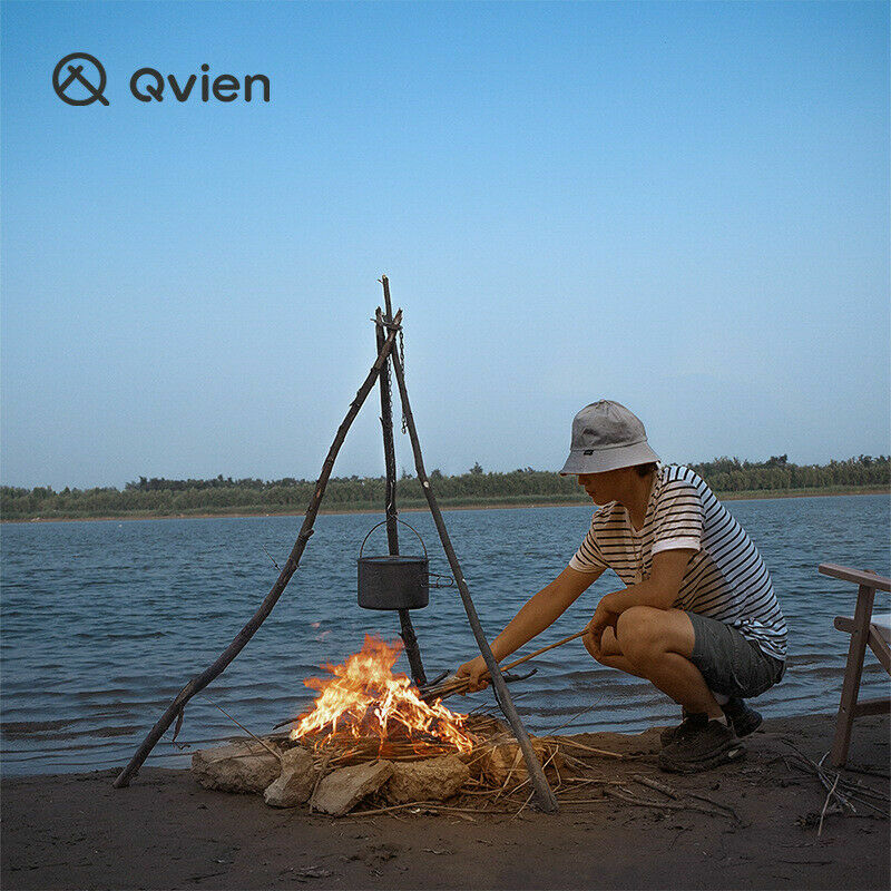 Picnic Camp Hot Pot Rack Outdoor Camping Tripod Portable Cooking Campfire Holder eBay