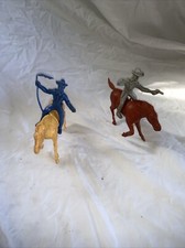 2 Marx Toy Horse Soldier Cowboy Civil War
