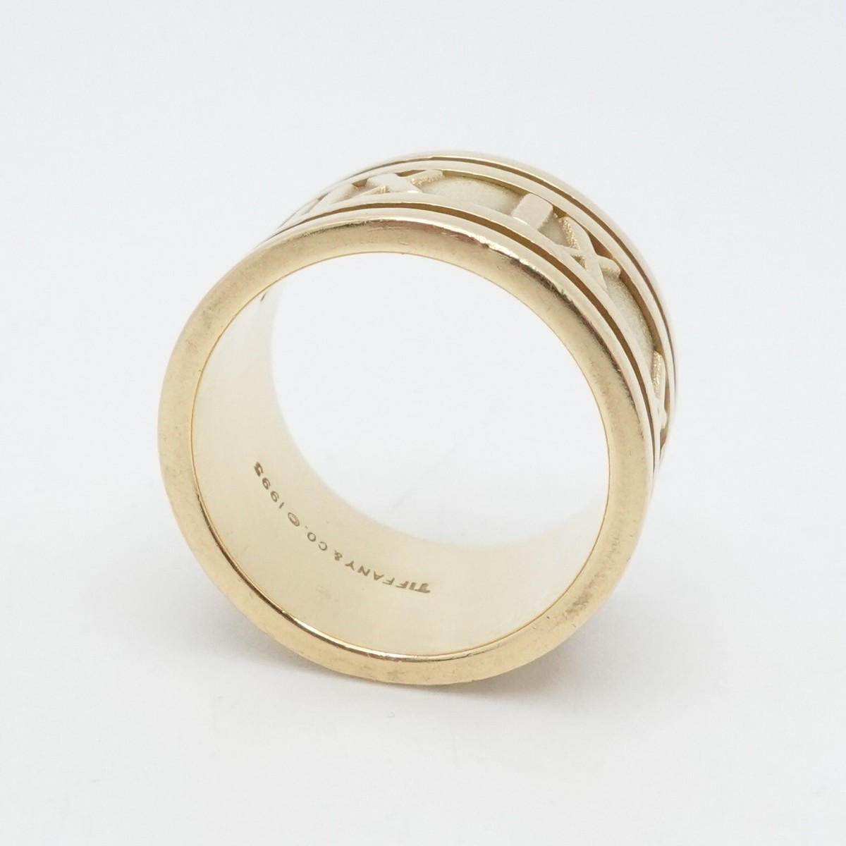 1995 Tiffany & Co. Atlas 18K Yellow Gold 12mm Wide Band Ring 6 | eBay