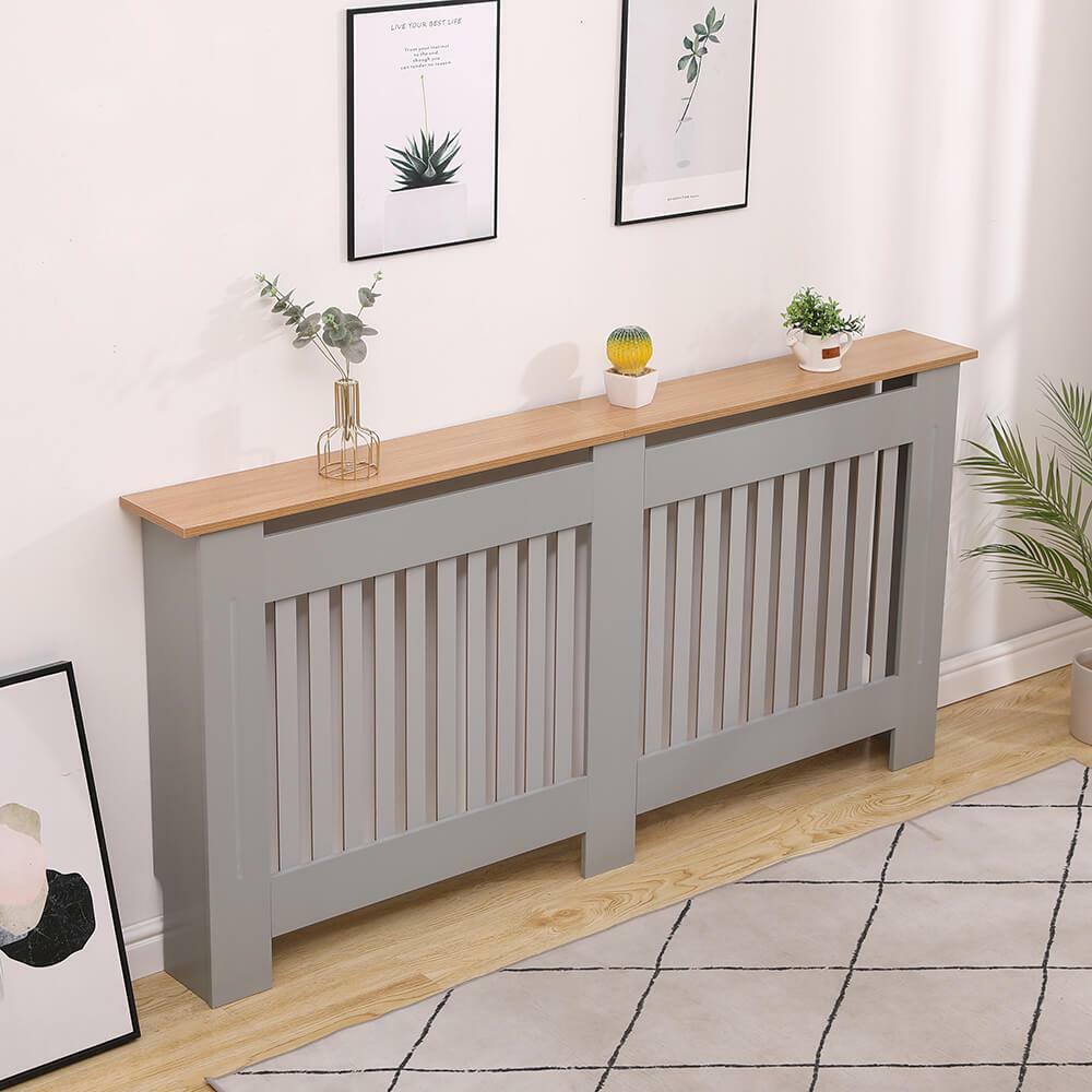 Extra Large Grey Oak Top Radiator Cover Wooden Wall Cabinet Slatted Grill  York 5056065442052 | eBay