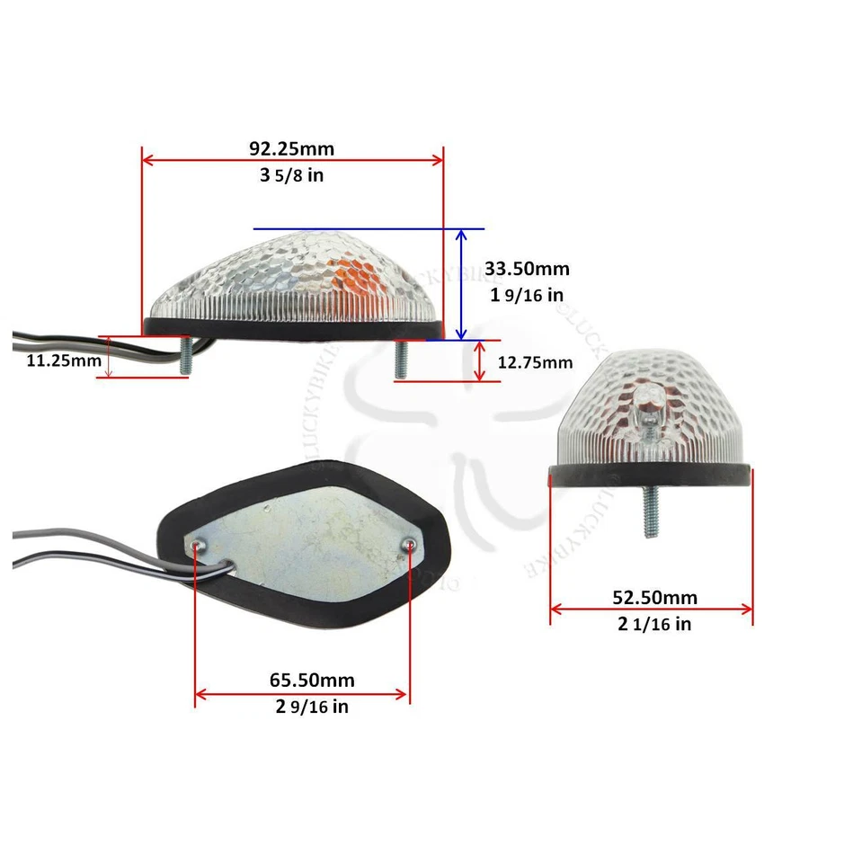 流量转向信号透明通用摩托车闪光灯表面安装灯 — 第 2/4 张图片