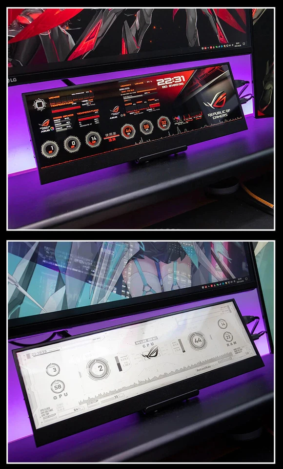 14 Inch 4k 3840x1100 USB C Portable Monitor Touch Screen IPS LCD AIDA64 PC - Image 2 of 4