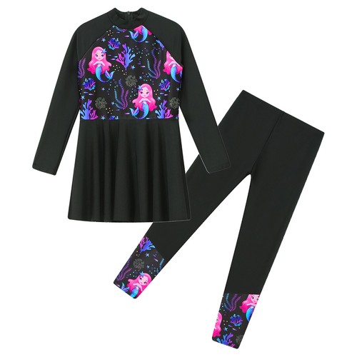 Kids Girls Swimsuit Sports Bathing Suit Underwear Swimwear Rash Guard Wetsuit - Picture 5 of 63