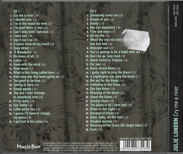CD Jazz Julie London Cry Me A River 2xCD, Album, Comp, Promo 2009