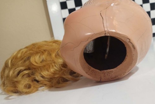 Composition HEAD for Shirley Temple Doll Ideal over 11"Circumference Orig Mohair - Picture 5 of 6