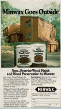 1980 Vintage Print Ad Minwax Goes Outside Now Exterior Wood Finish Preservative