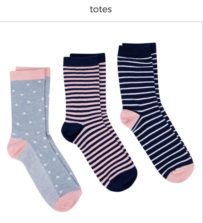 Paquete de 3 - Bolsos ""Increíbles"" calcetines al tobillo para dama - Talla única 4 -8. Manchas y rayas. Foto 2 de 4