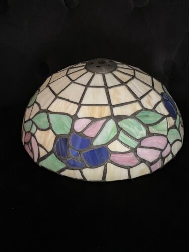 Tiffany Style-Stain Glass Lamp Shade Slag Art 8.5" D x 5" H - Picture 1 of 4
