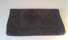 HANDBAG SAKS FIFTH AVE Clutch Bag Purple Snakeskin Vintage 1960/70s