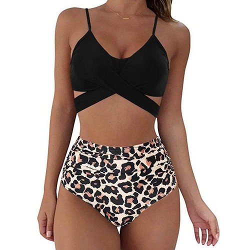 High Waisted Swimwear Push-up Bra Bikini Swimsuit Bathing Bikin Bottoms Slimming - Picture 33 of 40
