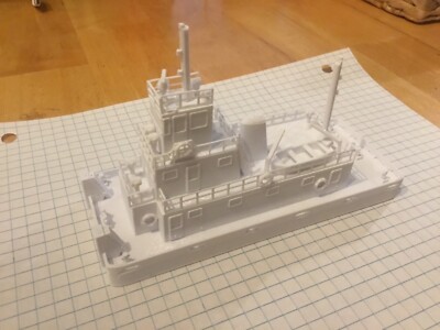 N SCALE TOW TUG  BOAT PUSH RIVER DITCH SHIP   3-D PRINT UNPAINTED
